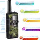 Walkie Talkies for Kids 22 Channel 2 Way Radio 3 Miles Long Range Handheld Walkie Talkies Durable Toy Best Birthday Gifts for 6 Year Old Boys and Girls fit Adventure Game Camping (Green Camo 1)