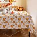Romanstile Fall Rectangle Tablecloth 60 x 102 Inch, Thanksgiving Autumn Harvest Orange Maple Leaf Table Cloths, Stain Resistant Farmhouse Table Cover for Thanksgiving Holiday Dinner Party