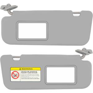 Driver & Passenger Side Sun Visor Both with Makeup Mirror Fit for Hyundai Accent 1E 2011 2012 2013 2014 2015 Replace 85210-1R000 85220-1R000 Front Left Right Protection Shade Sunshade Gray