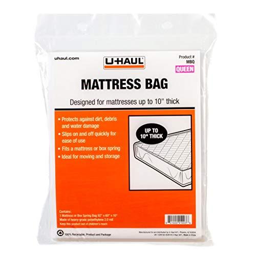 U-Haul Standard Queen Mattress Bag – Moving & Storage Cover for Mattress or Box Spring – 92" x 60" x 10"