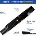 Aeagle High Lift Blade for John Deere 38 inch Deck X300 240 245 GT242 LT150 STX38 F510 160 AM137324 AM141039 M153118 M84472 AM100945 AM141041 AM100991 AM137326 M154159 2 Pack