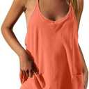 Ebifin Women's Summer Mini Dress Casual Workout Tennis Dress with Shorts Sleeveless Althletic Dresses XL Orange