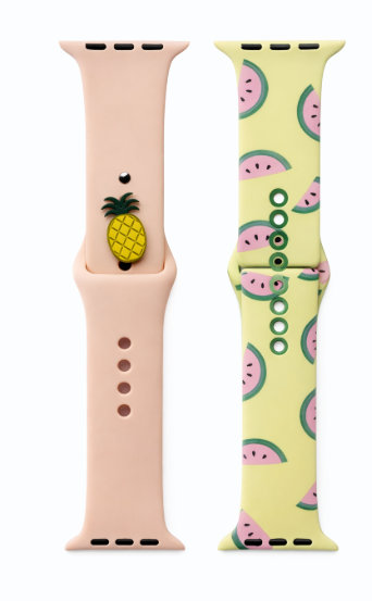 3pcs Apple Watch Silicone Band Summer Cnte Fruit Pineapple, Watermelon, 38mm 40mm 41mm