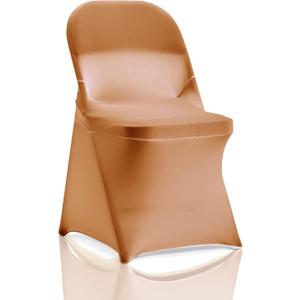 bricia 12 PCS Gold Stretch Spandex Folding Chair Slipcovers, Dining Room Chair Covers Stretch Chair Slipcovers Protector for Wedding, Banquet, and Party