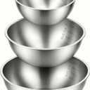 Stainless Steel Mixing Bowls Set of 3, 1.5/2.5/4 Qt Metal Mixing Bowls with Measurement Marks, Nesting Stainless Steel Bowl Set, Dishwasher Safe Stackable Kitchen Bowls for Baking, Salad & Meal Prep, 9.8*9.8*4.1
