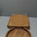 Tray Acacia Wood Round Serving Tray with Iron Handles for Coffee Table Decor Centerpiece Kitchen Counter (12" X 12" X 1.6")