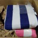 6 Packs Oversized 72x40 Inch Stripe Beach Towel Thin Terry Set XL Big Extra Large Accessories Essentials Soft Clearance Super Absorbent Pool Travel Bath Swim Camping Towels Bulk Men Women Adults Gift