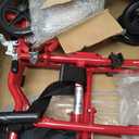 Medline Ultra Lightweight Transport Wheelchair for Adults, Foldable, 19-Inch Seat Width, Red Frame, Black Upholstery