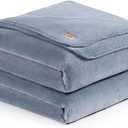 UGG Plush Full/Queen Blanket, Fleece Fluffy Blanket for Bed, Luxury Cozy Oversized Throw for Couch, Washable Hypoallergenic Queen Bedding, 90" x 90", Denim Blue (Whitecap)