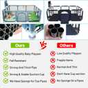 Upgraded Playpen with Enhanced Thick Foldable Mat, Balls, 4 Rings, Storage Bag, Basketball Hoop & Soccer Nets - Play Yard - Sport Playpen - Activity Center - BPA-Free, Non-Toxic, Safe