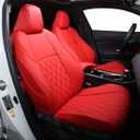 EKR Seat Covers for Honda Accord 2023 2024 2025 2026 LX(Rear Row W/Solid Backrest) Leather Car Seat Cover,Waterproof Car Seat Protectorss,Trucks Seat Covers Full Set(Red)