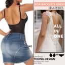 SHAPERIN Women's Backless Body Shaper Bra Faja U Plunge Low Back Thong Shapewear Tummy Control Deep V Bodysuit Small