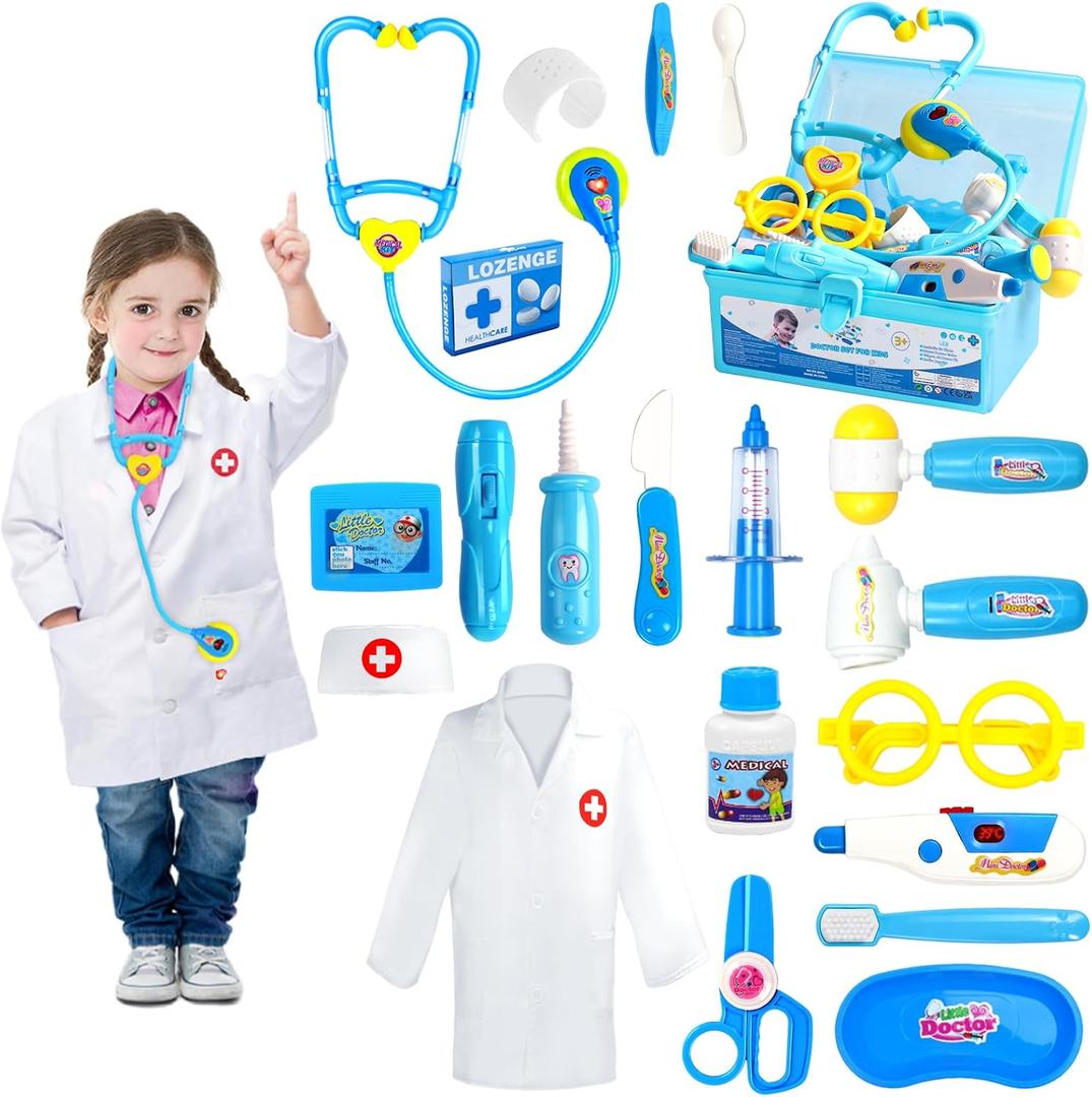 Doctor Kit for Toddlers 3-5 Dress Up Toys for 2 3 4 Year Old Girls Pretend Kids Doctor Play Set with Doctor Costume Toy Stethoscope for 2 3 4 5 6 Year Old Girls Boys Christmas Birthday Gifts Doctor Kit for Toddlers 3-5 Dress Up Toys for 2 3 4 Year Old Girls Pretend Kids Doctor Play Set with Doctor Costume Toy Stethoscope for 2 3 4 5 6 Year Old Girls Boys Christmas Birthday Gifts