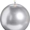 Raz 4"" x 4"" Uyuni Silver Round Candle