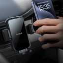 Lamicall 2026 Wider Clamp & Metal Hook Car Phone Holder Vent [Thick Cases Friendly] Phone Holders for Your Car Mount Automobile Hands Free Cradle Air Vent for iPhone 17 16 15 Pro Max Lucite Black