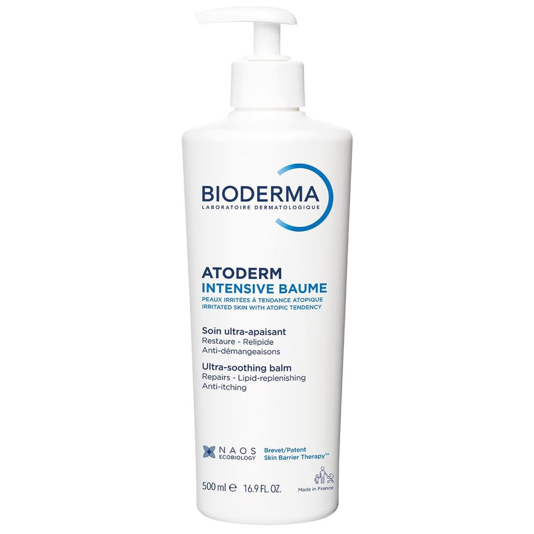 Bioderma Atoderm Intensive Balm, Hydrating Balm for Dry to Atopic Sensitive Skin, Face & Body Moisturizer with Ultra Soothing Anti-Itching Formula, Fragrance-Free, Non-Greasy & Non-Sticky for Family (16.7 Fl Oz (Pack of 1))