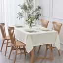 maxmill Textured Rectangular Tablecloth Water Resistance Antiwrinkle Spillproof Soft Jacquard Table Cloth for Dining Room, Buffet Banquet Parties and Holiday Dinners, 60 x 104 Inch, Ivory