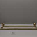 JQK Double Towel Bar Champagne Bronze, 27 Inch 304 Stainless Steel Thicken 0.8mm Towel Rack for Bathroom, Towel Holder Wall Mount, Useable Length 24 Inch, TB100L24-CB