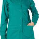 Amazon Essentials Women's Scrub Snap Jacket, Teal Green, Medium