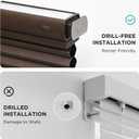 Joydeco Top Down Bottom Up Blackout Cellular Shades 2025 Version, 46 Inch Wide Dark Brown No Drill Blinds for Indoor Windows, 46"W x 64"H