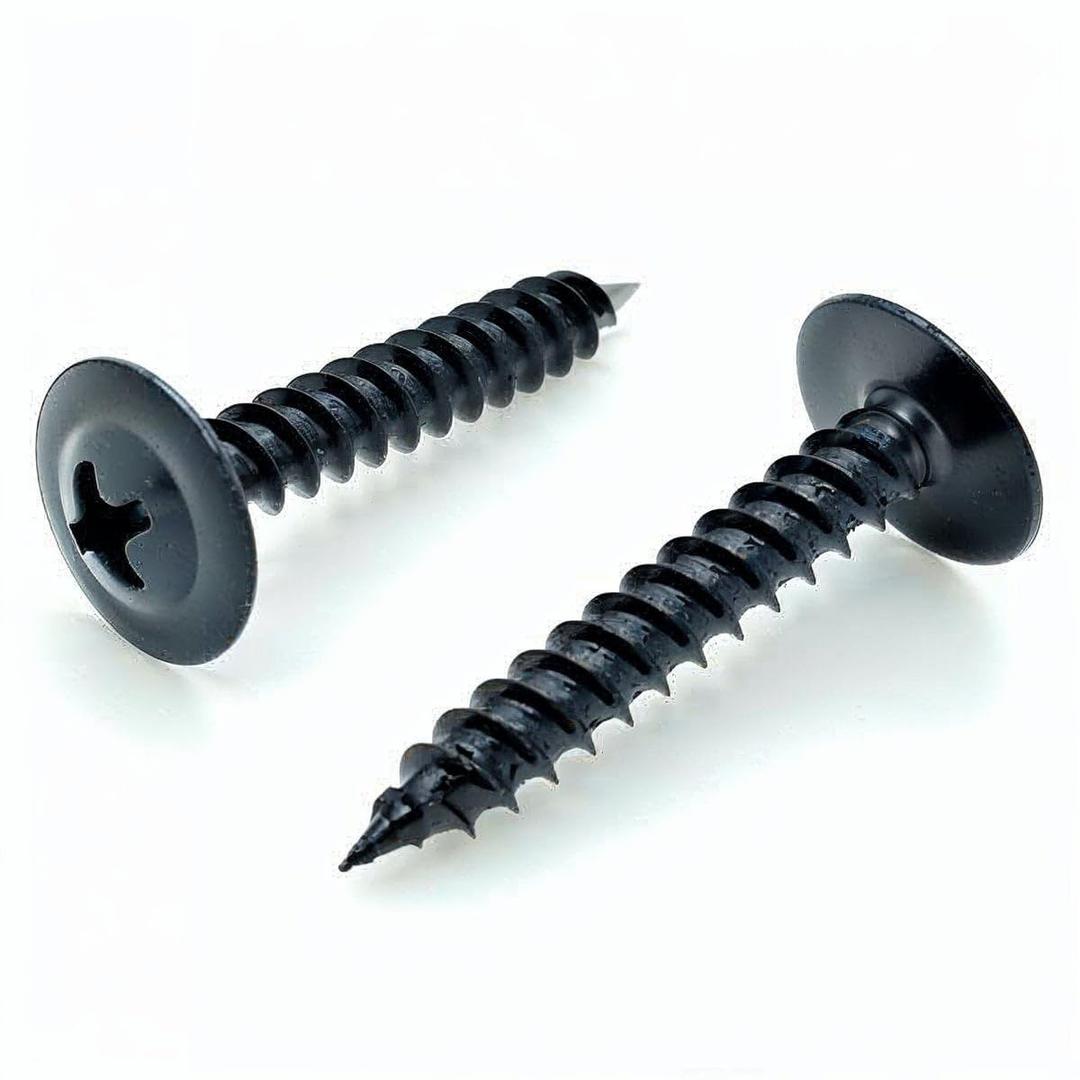 BCP Fasteners #8 x 1, 100 Qty Black Wood Screws - Phillips Modified Truss Head Wood Screws, Black Phosphate Coated Carbon Steel, Perfect for Wood-to-Wood & Thin Metal Fastening Projects BCP1079