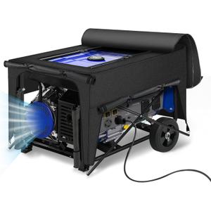 Porch Shield Generator Covers Running - Heavy Duty Waterproof Generator Rain Enclosure Tent Tarpaulin Shelter for 3500w-12000w Black（Top Opening）