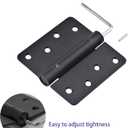 Self Closing Door Hinge 4 inch Matte Black Auto Close Hinges Adjustable 4 x 4 Inch Spring Hinges Door Closer Hinge 1/4" Radius Corner Commercial Auto Self-Closing Hinge UL Listed, 2 Pieces