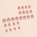 French Tip Press on Nails Short Square Fake Nails with Designs Short Glue on Nails White French False Nails Gel Artificial Acrylic Nails Kit Ombre Full Cover Stick on Nails for Women 24Pcs