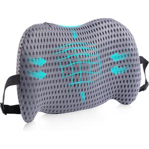 Lumbar Support Pillow for Office Chair, Car Lumbar Pillow Lower Back Pain Relief, Memory Foam Back Cushion with 4D Mesh Cover and Adjustable Straps, Ergonomic Chair Back Pillow for Car,Bed, Gaming (Grey)