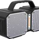 BUGANI Bluetooth Speaker, Shock Portable Bluetooth 5.3, Waterproof, Wireless Speakers, 60W Super Power, Outdoor Speaker, Black (New Model)