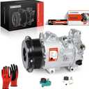 A-Premium Air Conditioner AC Compressor with Clutch Compatible with Toyota Camry 2.4L 2007-2009, RAV4 2.4L 2006-2008, with 6SEU16 Compressor, with 7-Groove Pulley
