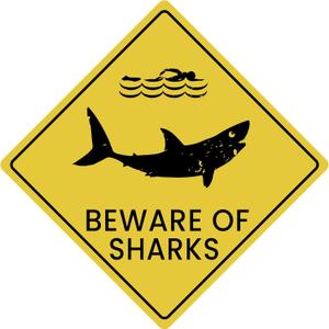 Beware of Shark Vintage Aluminum Sign 12 x 12 Inch, Shark Bedroom Decor for Boys Kids, Shark Gifts Decorations Poster Pictures Wall Art Stuff