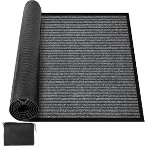 MYFAMIREA Commercial Floor Mat 4' x 6' Extra Large Front Door Industrial Rug Heavy Duty Brush Step Entrance Mat Weather Utility Rug with Non Slip Rubber Backing Low Profile for Entryway, Charcoal Grey