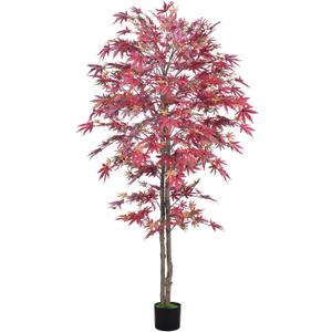 Artificial Tree-5FT Artificial Red Maple Tree-Fake Potted Tree with Silk Leaves-Tall Artificial Plants for Home Office Living Room Hallway Decor Indoor (3ft 3in)