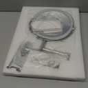 9" Wall Mounted Lighted Makeup Mirror, 3000mAh Rechargeable Double Sided 1X/10X Magnifying Mirror with Hook, 3 Color Lights Dimmable 360 Rotation Vanity Mirror for Bathroom (Chrome-oval)