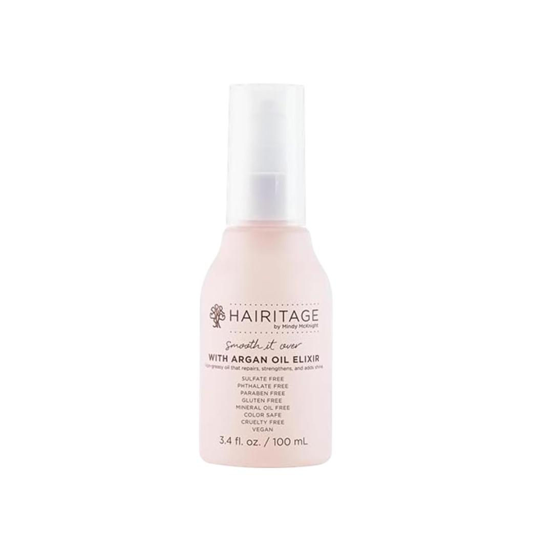 Hairitage Argan Oil Hair Oil Spray for Frizzy, Curly + Dry Damaged Hair - Lightweight Hair Oil Conditioner for Women + Men - Styling + Finishing + Control Flyaways - Moisturize + Repair Hair (3.4 Fl Oz (Pack of 1))