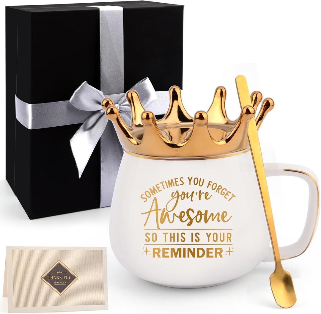 Christmas Gift for Mom Women Coworkers, Unique Thank You Coffee Mugs, Gifts for Birthday Graduation Easter, Friendship Appreciation Gifts for Boss (White)