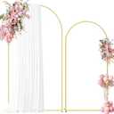 Metal Arch Backdrop Stand, 7.2FT+6FT Wedding Arch Backdrop Stand, Set of 2 Gold Backdrop Arch Stand, Wedding Arch Frame for Wedding Ceremony Birthday Party Baby Shower Graduation Ceremony Decoration
