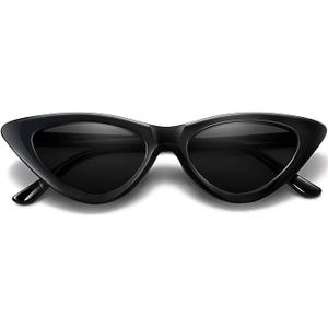 Vintage Cat Eye Sunglasses for Women Classic Retro Narrow Cateye Shades UV400 Protection Sun Glasses Sunnies