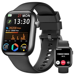 Smart Watch(Answer/Make Call), 1.83" Fitness Watches for Men Women with Heart Rate/Blood Oxygen Monitor, Sleep Tracker, Pedometer, 120+ Sport Modes, IP68 Waterproof Fitness Tracker for Android iPhone