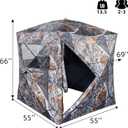 THUNDERBAY SPUR Collector 3 Person Hunting Blind, Portable Ground Blind with Silent Windows, Portable Durable Hunting Tent for Deer & Turkey Hunting