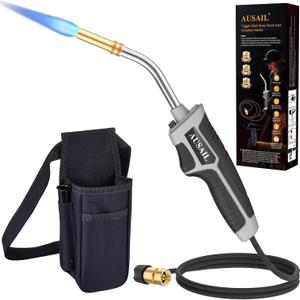 Propane Torch Kit,Mapp Map Gas Torch with Included Holster,Trigger Start 5' Long Hose,Adjustable Flame Map Gas Torch Kit,Brazing Torch Kit,Soldering Torch for Welding Soldering Brazing