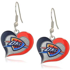 NBA Oklahoma City Thunder Swirl Heart Earrings