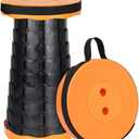 Collapsible Telescoping Portable Stool for Adults, Camping Stools, Upgraded Collapsible Folding Seats with Load Capacity 550lbs (Blue) (Black) (Orange)
