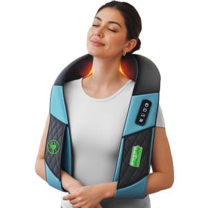 COMFIER FSA Eligible Cordless Neck Massager for Pain Relief Deep Tissue, Shiatsu Shoulder Massager with Heat, 3D Kneading Back Massager Pillow