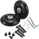 OwnMy Luggage Wheels Set: 80mm x 23mm Mute Replacement Wheels, Rotatable Rubber, Black Screws, Axles, Bearings