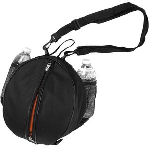 Size 7 (29.5") Basketball Bag Soccer Ball Football Volleyball Softball Sports Ball Bag Holder Carrier+Adjustable Shoulder Strap 2 Side Mesh Pockets f/Water Bottle Towel Sports Shoes (Black)