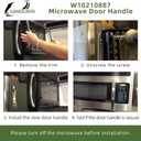 W10210887 Microwave Door Handle Compatible with Whirlpool W10210887 Door Handle Replaces PS2342205 1472205 AP4364907 EAP2342205
