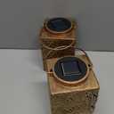 2 Pack Bronze Solar Lanterns - Waterproof Metal Hanging Solar Lights Outdoor Decorative, Solar Powered LED Lamp for Patio Tabletop Porch Deck Yard Garden Decor for Outside (Rose)