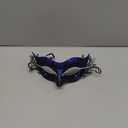 BCARICH 2025 New Masquerade Mask for Women, Metal Filigree Venetian Mask with Sparkle Rhinestone for Mardi Gras (Blue)